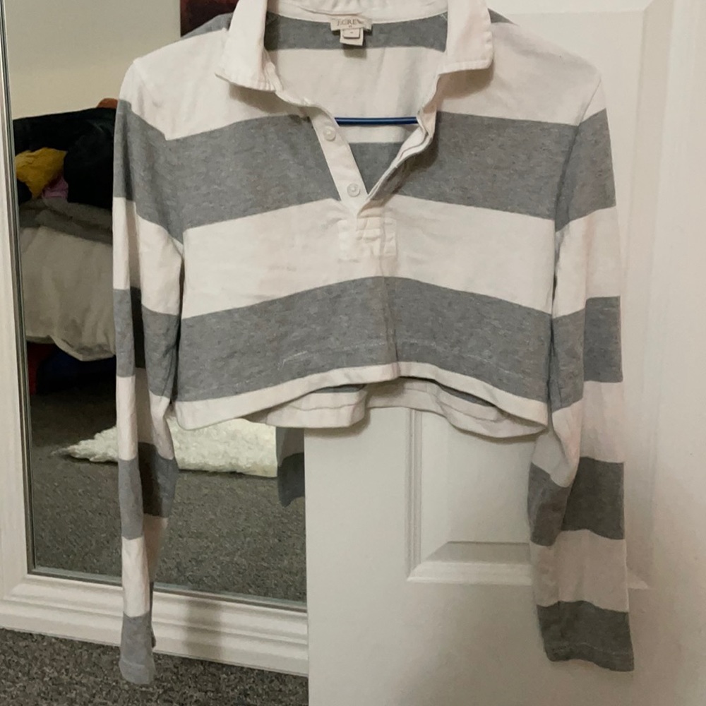 Jcrew cropped collared long sleeve